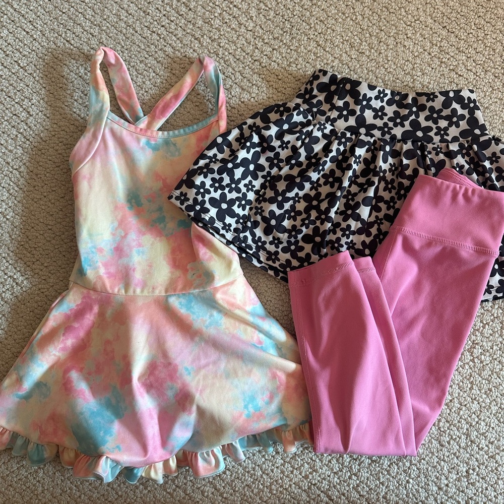 Caden Lane Tie-Dye Dress and Floral Skirt Set